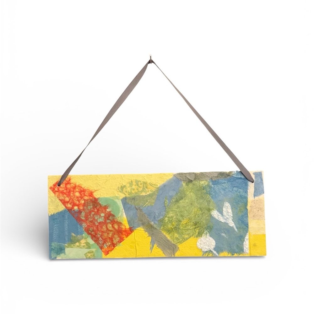 Handmade Mixed Media Hanging Art – Abstract Collage Wall Piece